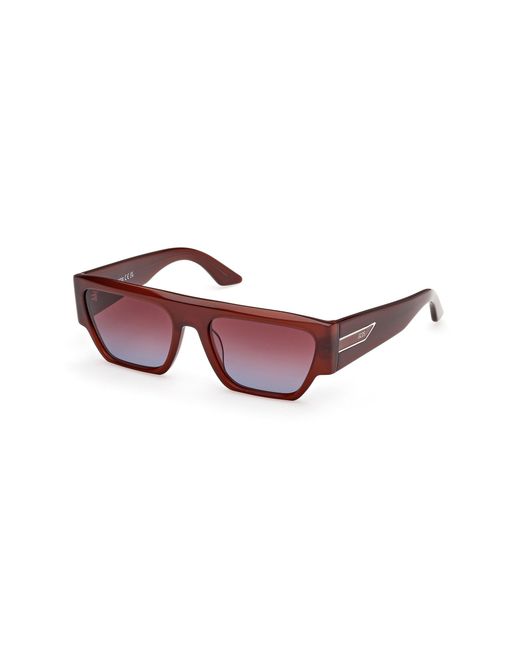 Gcds Brown Gd0064 48T Sunglasses Acetate Bordeaux Geometric Normal Shaded