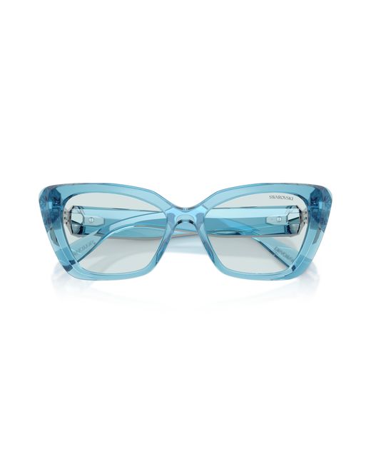 Swarovski Blue Sk6047 107872 Sunglasses Injected Cat Eye Photochromic