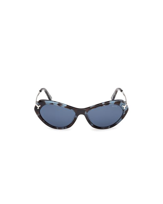 Emilio Pucci Black Ep0251 55V Sunglasses Acetate Cat Eye Normal