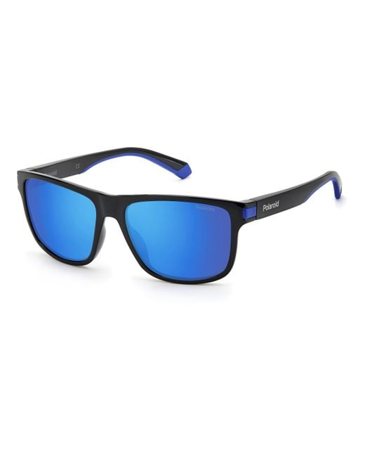 Polaroid Black Pld 2123/S D51/5X Sunglasses Plastic Squared Mirror for men