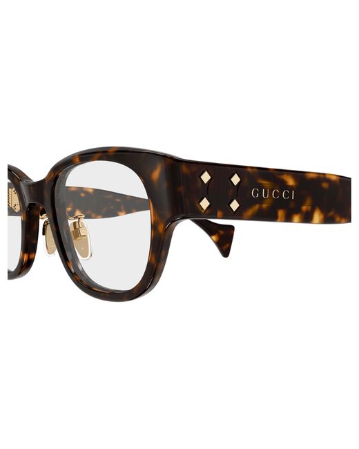 Gucci Black Gg2001Oj 002 Optical Frames Acetate Transparent Round for men