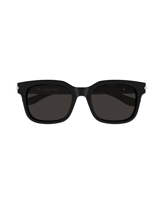 McQueen Black Am0496Sa 001 Sunglasses Acetate Squared