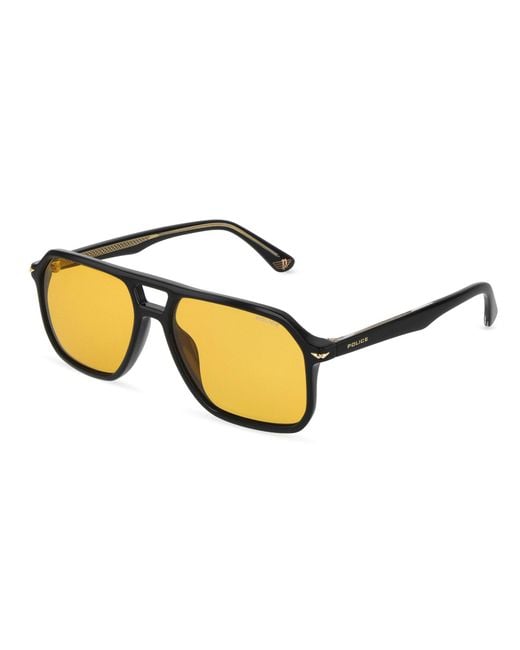 Police Black Spln21 Champ 8 700G Sunglasses Acetate Squared Normal for men