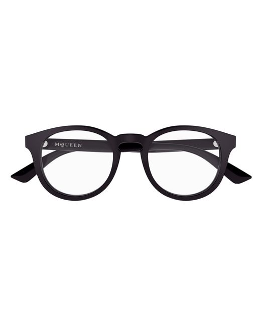 McQueen Black Am0514O 006 Optical Frames Acetate Transparent Round