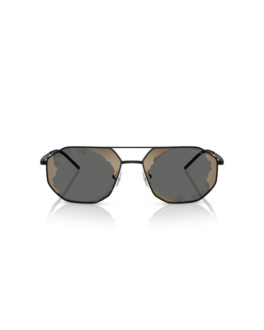 Emporio Armani Black Ea2147 30017G Sunglasses Metal Geometric Normal Mirror for men