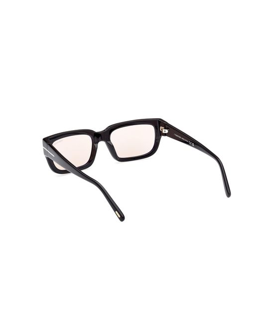 Tom Ford Black Ft1075 Ezra 01E Sunglasses Acetate Squared Photochromatic