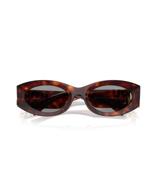 Miu Miu Black Mu 11Ws 0Mu 11Ws 21C40O Sunglasses Acetate Round Normal