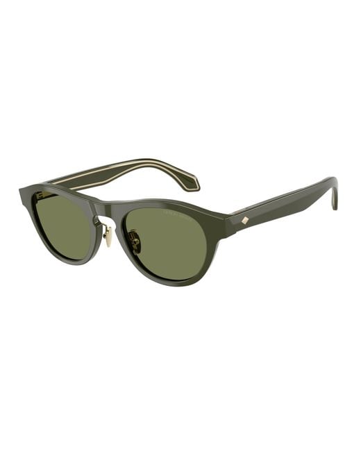 Giorgio Armani Green Ar8225 61932A Sunglasses Acetate Round Normal for men