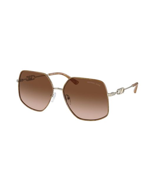 Michael Kors Brown Mk1127J Empire Butterfly 10143B Sunglasses Metal Geometric Normal Shaded
