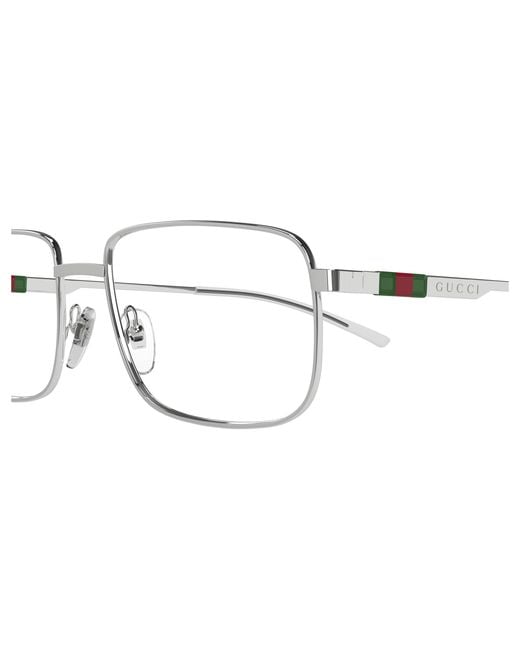 Gucci Black Gg1678O 004 Optical Frames Metal Transparent Squared for men