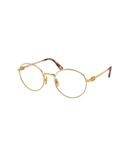Miu Miu Black Mu 52Xv 5Ak1O1 Optical Frames Metal Round Normal