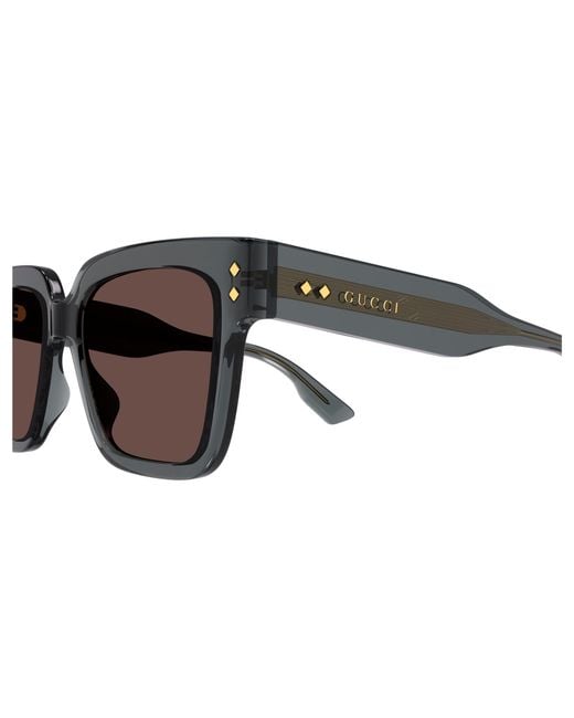 Gucci Black Gg1084S 004 Sunglasses Acetate Squared for men