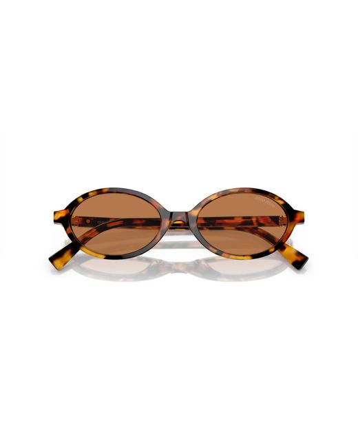 Miu Miu Black Mu 04Zs 19P2Z1 Sunglasses Acetate Round Normal