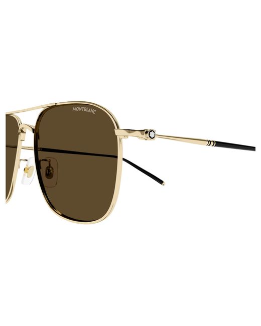Montblanc Black Mb0417Sa 003 Sunglasses Titanium Pilot for men