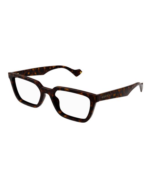 Gucci Black Gg1539O 002 Optical Frames Injected Transparent Squared for men