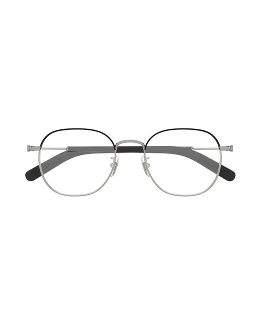 Montblanc Black Mb0425Oa 004 Optical Frames Metal Transparent Squared for men