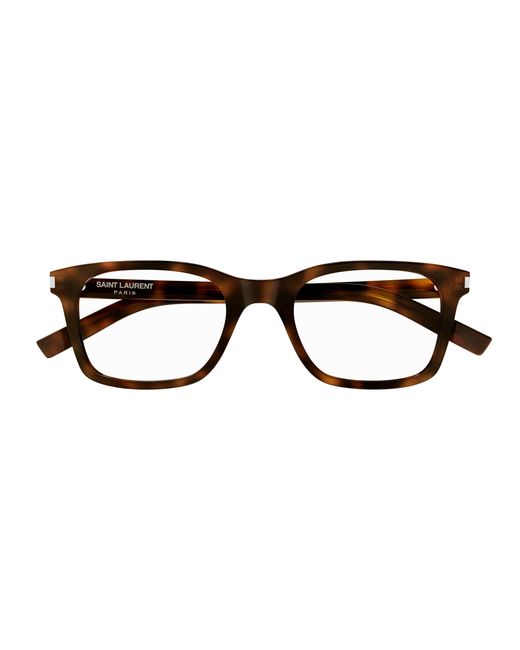 Saint Laurent Black Sl 718 Slim 003 Optical Frames Acetate Transparent Squared for men