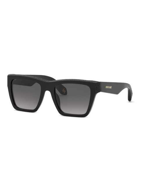 Roberto Cavalli Black Src155M 700 Sunglasses Acetate Smoke Squared Normal Nuanced