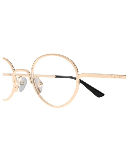 McQueen Black Am0562O 004 Optical Frames Metal Transparent Round