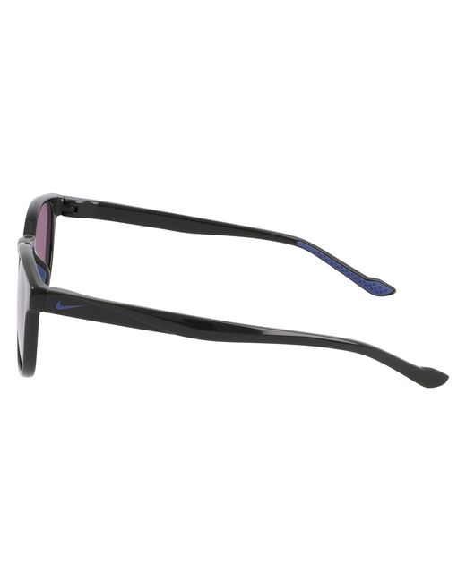 Nike Black Temper Flow If1101X 355 Sunglasses Injected Blu Round Normal for men