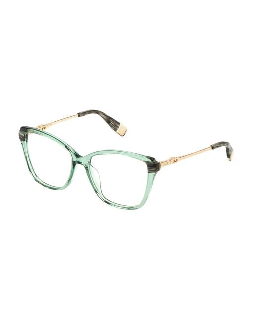 Furla Black Vfu830 03Ge Optical Frames Acetate Squared