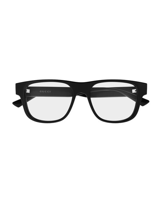 Gucci Black Gg2086O 005 Optical Frames Injected Transparent Squared for men
