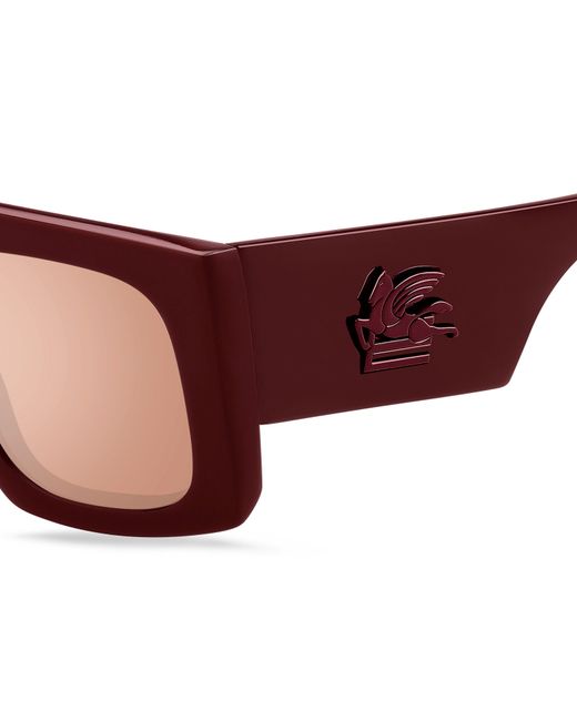 Etro Black Screen Lhf/2S Sunglasses Plastic Squared Mirrored Flash