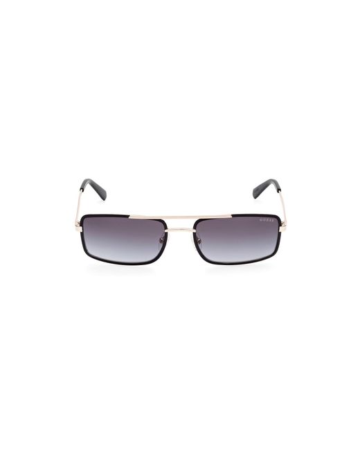 Guess Black Gu00168 02B Sunglasses Metal Smoke Squared Normal for men