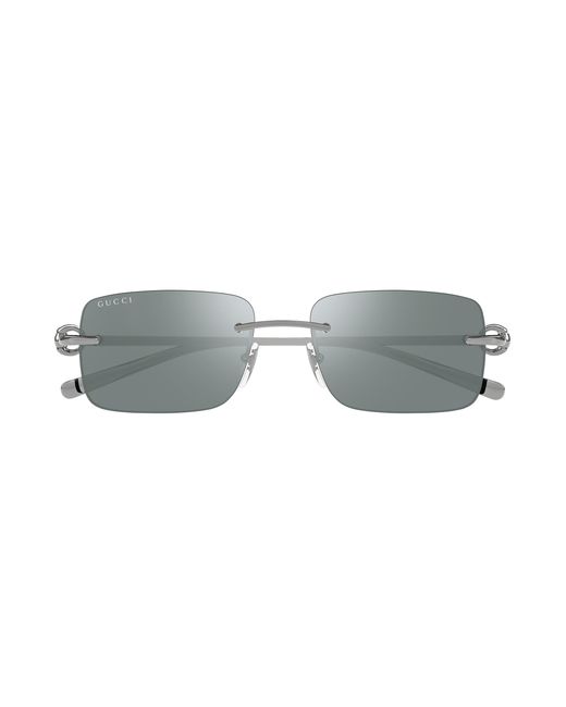Gucci Black Gg1703S 002 Sunglasses Metal Squared for men