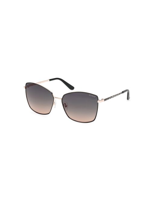 Guess Black Gu00149 97P Sunglasses Metal Squared Normal