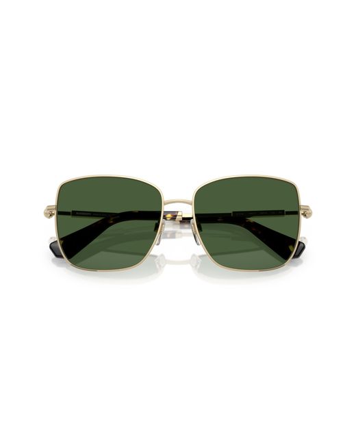 Burberry Green Be3158 110971 Sunglasses Metal Squared Normal