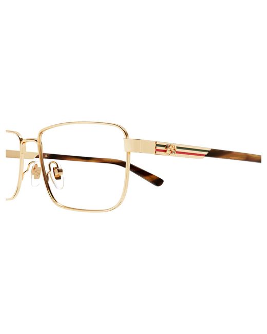 Gucci Black Gg1291O 002 Optical Frames Metal Squared for men