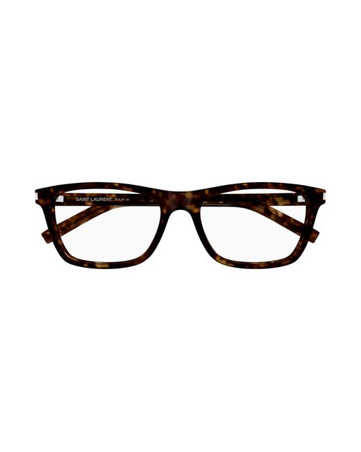 Saint Laurent Black Sl 841 006 Optical Frames Acetate Transparent Squared for men