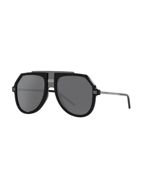 Dolce & Gabbana Black Dg6195 501/6G Sunglasses Injected Pilot Mirrored Mirror for men