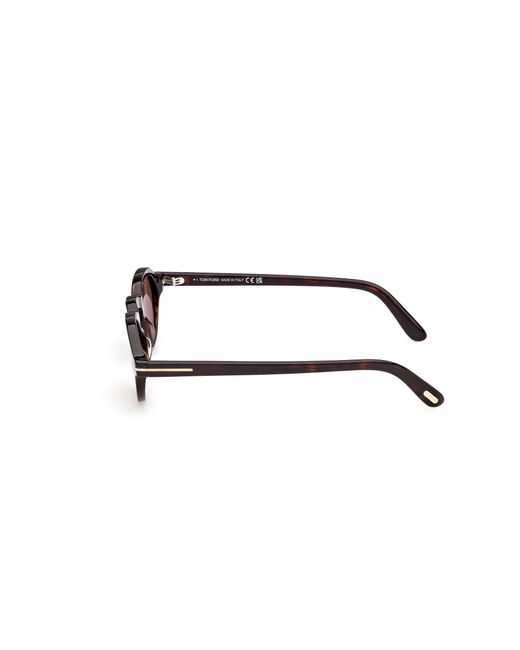 Tom Ford Black Ft1332 Aristotele-02 52J Sunglasses Acetate Roviex Round Normal for men