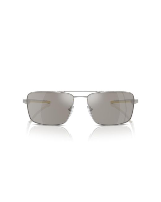 FERRARI SCUDERIA Black Fz5001 107/6G Sunglasses Metal Squared Normal Mirror for men