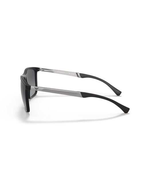 Emporio Armani Black Ea4150 5001T3 Sunglasses Injected Squared Polarized Shaded for men