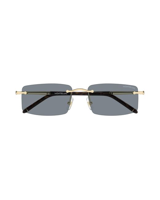Montblanc Black Mb0443S 004 Sunglasses Metal Squared for men
