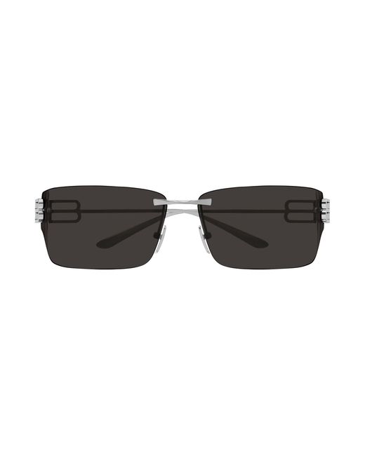 Balenciaga Black Bb0485Sa 001 Sunglasses Metal Squared
