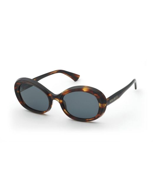 Nina Ricci Black Snr459 829 Sunglasses Acetate Smoke Geometric Normal