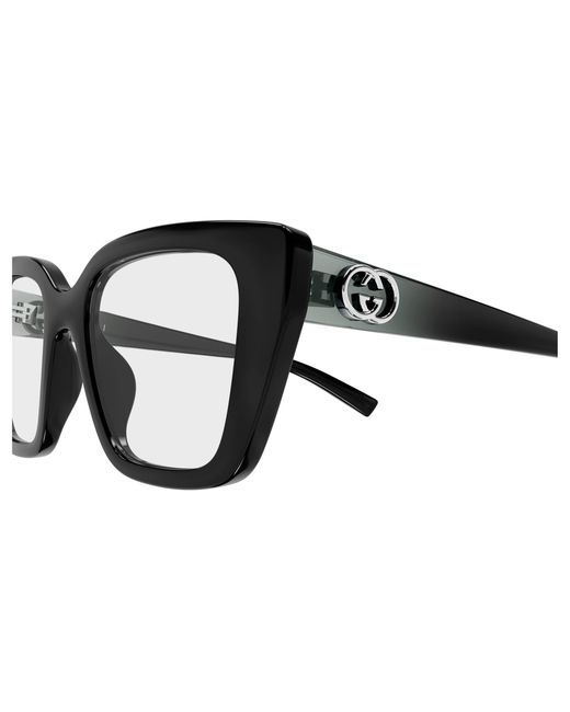 Gucci Black Gg2028O 001 Optical Frames Injected Transparent Cat Eye