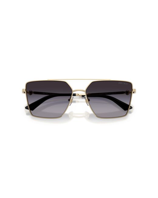 Jimmy Choo Black Jc4016Hb 30068G Sunglasses Metal Squared Normal Shaded