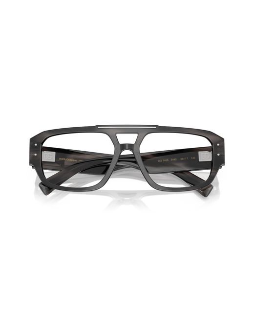Dolce & Gabbana Black Dg3406 3440 Optical Frames Acetate Transparent Pilot Normal for men