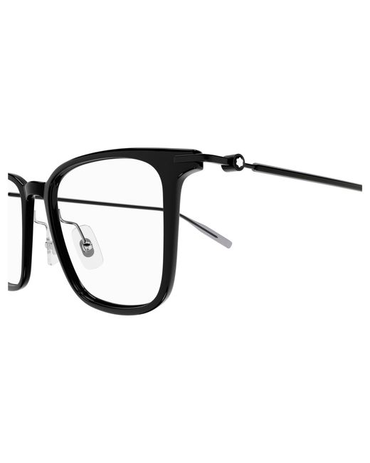 Montblanc Black Mb0354O 001 Optical Frames Injected Transparent Squared for men