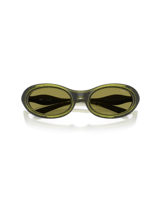 DIESEL Green Dl3011U 511/Cb Sunglasses Injected Round Normal