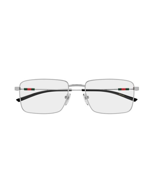 Gucci Black Gg2098O 003 Optical Frames Metal Transparent Squared for men