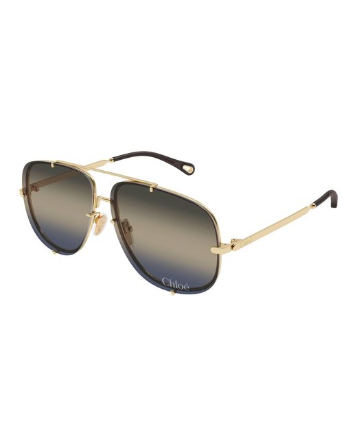 Chloé Black Ch0348S 005 Sunglasses Metal Pilot Nuanced