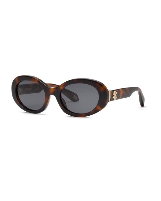Roberto Cavalli Black Src142M 09Aj Sunglasses Acetate Smoke Geometric Normal