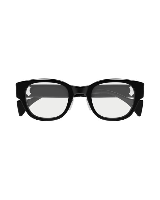 Gucci Black Gg2001Oj 001 Optical Frames Acetate Transparent Round for men