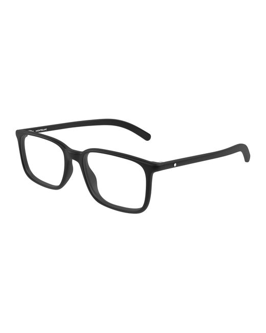 Montblanc Black Mb0328O 005 Optical Frames Acetate Transparent Squared for men